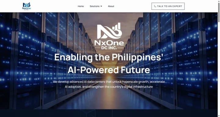 NxOne DC Inc. homepage introducing its data-center and AI-infrastructure vision