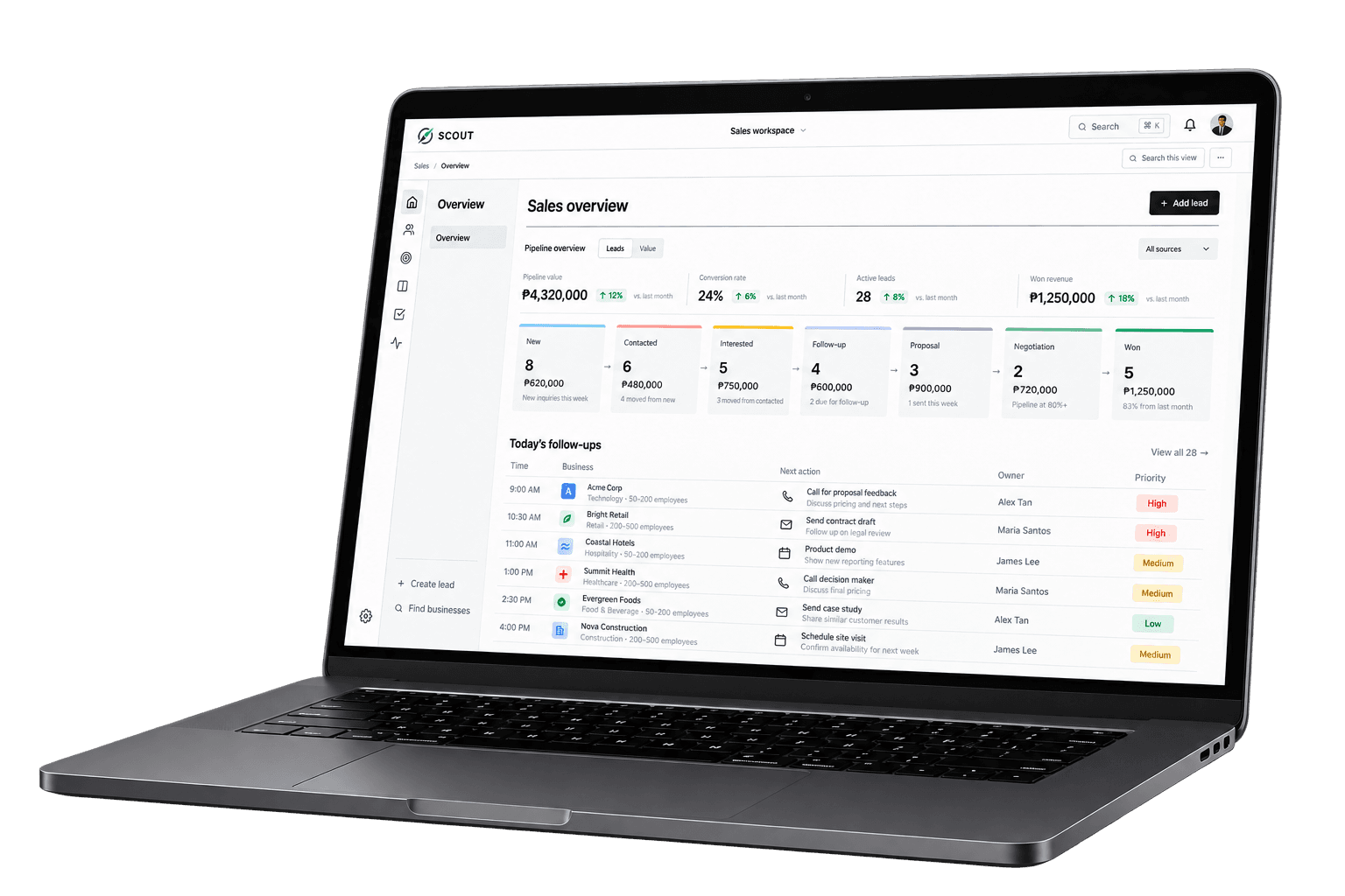 Scout displayed on a laptop